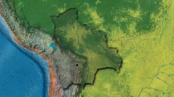 Bolivya Sınır Bölgesinin Topoğrafik Haritada Koyu Bir Örtüyle Işıklandırılması Ana — Stok fotoğraf