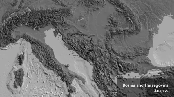 Bosna Hersek Sınır Bölgesinin Bir Bileklik Haritasında Yakın Plan Fotoğrafı — Stok fotoğraf