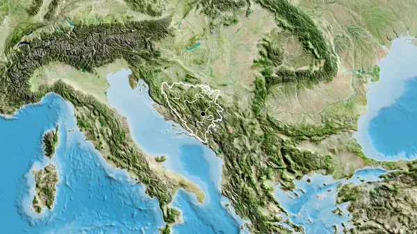Gros Plan Sur Zone Frontalière Bosnie Herzégovine Ses Frontières Régionales — Photo