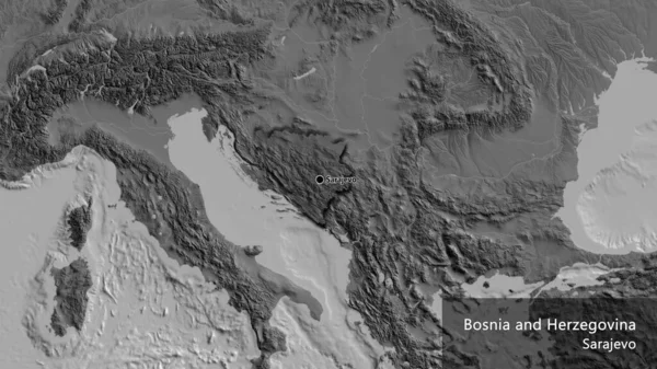 Bosna Hersek Sınır Bölgesinin Yakın Çekimleri Bilek Haritasında Koyu Bir — Stok fotoğraf