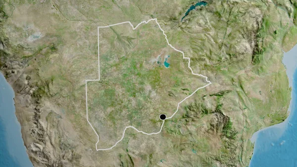 Close Van Het Grensgebied Van Botswana Een Satellietkaart Hoofdpunt Overzicht — Stockfoto