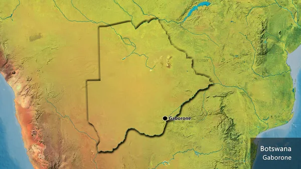 Close Van Het Grensgebied Van Botswana Een Topografische Kaart Hoofdpunt — Stockfoto