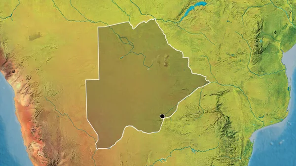 Close Área Fronteira Botsuana Destacando Com Uma Sobreposição Escura Mapa — Fotografia de Stock