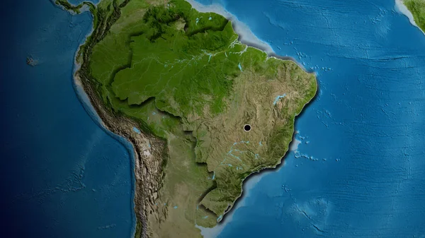 Close Van Het Braziliaanse Grensgebied Een Satellietkaart Hoofdpunt Gevelde Randen — Stockfoto