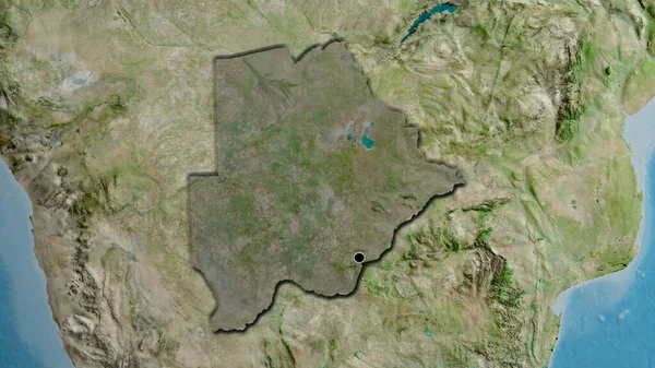 Botswana Sınır Bölgesinin Yakın Çekimleri Uydu Haritasında Koyu Bir Örtüyle — Stok fotoğraf