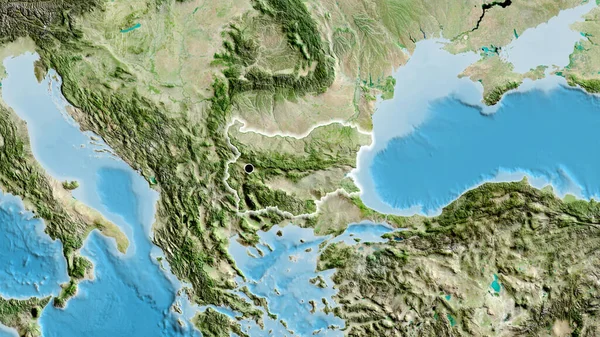 Γκρο Πλαν Της Συνοριακής Περιοχής Της Βουλγαρίας Σκοτεινή Επικάλυψη Δορυφορικό — Φωτογραφία Αρχείου