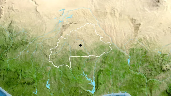Detailní Záběr Pohraniční Oblasti Burkina Faso Satelitní Mapě Fakt Obrys — Stock fotografie