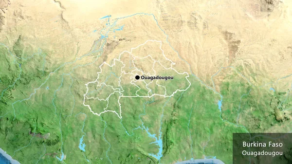 Primer Plano Zona Fronteriza Burkina Faso Sus Fronteras Regionales Mapa — Foto de Stock