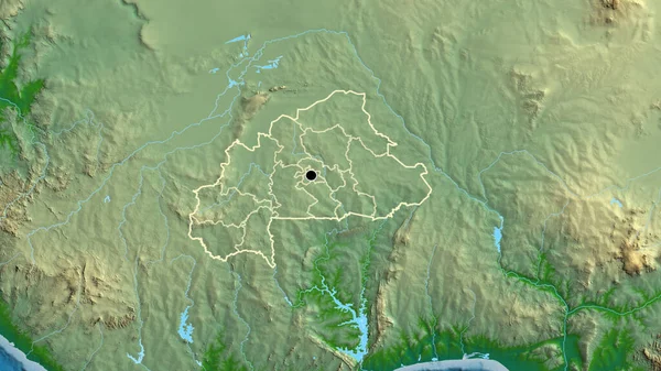 Närbild Gränsområdet Burkina Faso Och Dess Regionala Gränser Fysisk Karta — Stockfoto