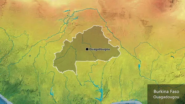 Gros Plan Zone Frontalière Burkina Faso Avec Une Couverture Sombre — Photo