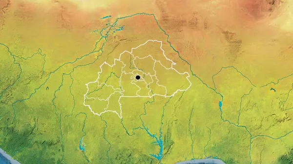 Close Burkina Faso Border Area Its Regional Borders Topographic Map — Stock Photo, Image