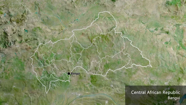 Primer Plano Zona Fronteriza República Centroafricana Sus Fronteras Regionales Mapa — Foto de Stock