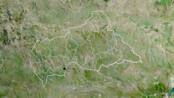 Крупный План Приграничной Зоны Центральноафриканской Республики Региональных Границ Спутниковой Карте — стоковое фото