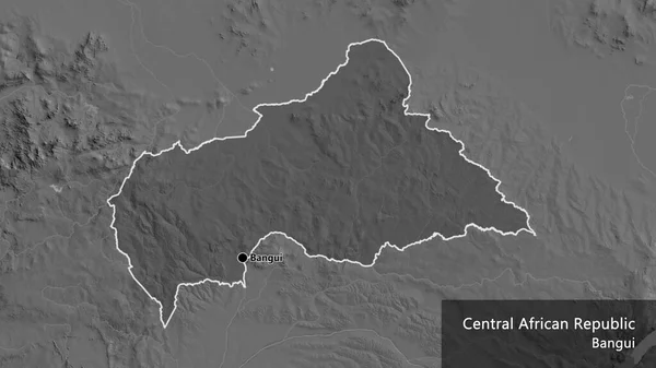 아프리카 공화국 지역의 촬영은 지도에 오버레이로 조명되고 국가의 모양을 중심으로 — 스톡 사진