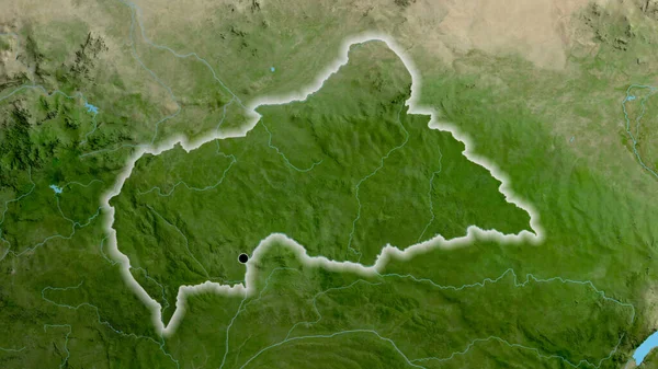 Close Van Het Grensgebied Van Centraal Afrikaanse Republiek Een Satellietkaart — Stockfoto