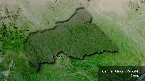 Közép Afrikai Köztársaság Határterületének Közelsége Amely Egy Műholdas Térképen Sötét — Stock Fotó