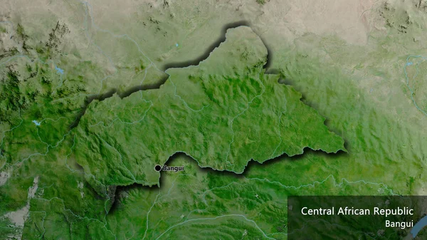 Közép Afrikai Köztársaság Határterületének Közelsége Műholdas Térképen Remek Pont Ország — Stock Fotó