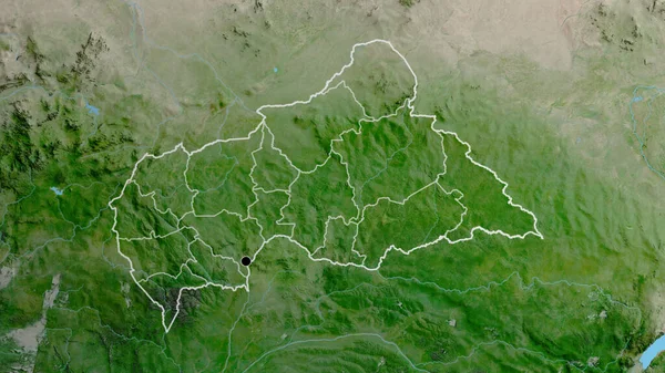 Primer Plano Zona Fronteriza República Centroafricana Sus Fronteras Regionales Mapa —  Fotos de Stock