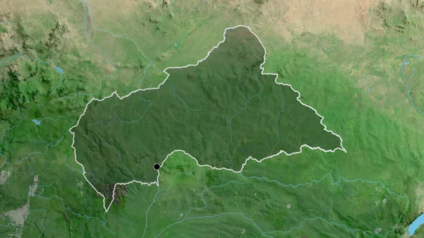 Close Central African Republic Border Area Highlighting Dark Overlay Satellite — Stock Photo, Image