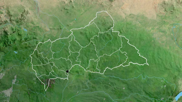 Orta Afrika Cumhuriyeti Sınır Bölgesinin Bölgesel Sınırlarının Uydu Haritasına Yakın — Stok fotoğraf