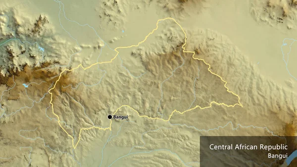 Närbild Gränsområdet Mellan Centralafrikanska Republiken Katastrofkarta Huvudpunkt Runt Landet Landets — Stockfoto