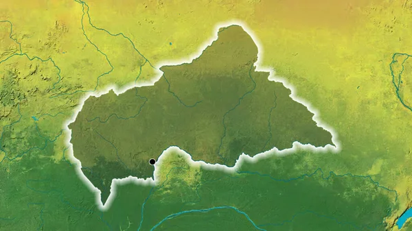 Крупный План Приграничной Зоны Центральноафриканской Республики Темным Наложением Топографическую Карту — стоковое фото