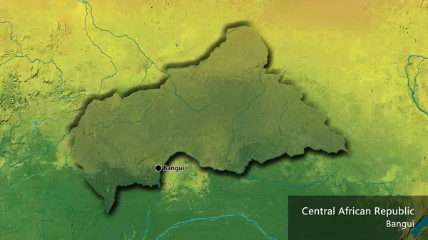 Close Área Fronteira República Centro Africana Destacando Com Uma Sobreposição — Fotografia de Stock