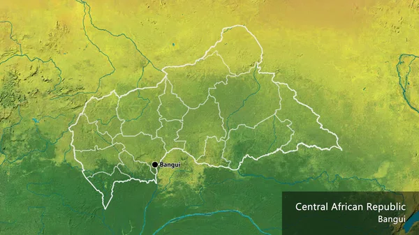 Gros Plan Sur Frontière Centrafricaine Ses Frontières Régionales Sur Une — Photo
