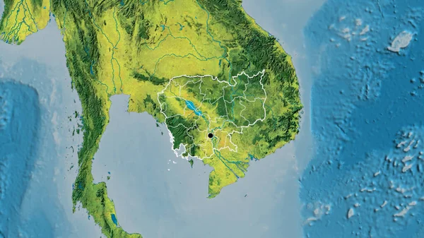Plano Perto Zona Fronteiriça Camboja Das Suas Fronteiras Regionais Num — Fotografia de Stock
