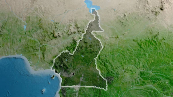 Nahaufnahme Des Kamerunischen Grenzgebiets Hervorgehoben Durch Eine Dunkle Überlagerung Auf — Stockfoto