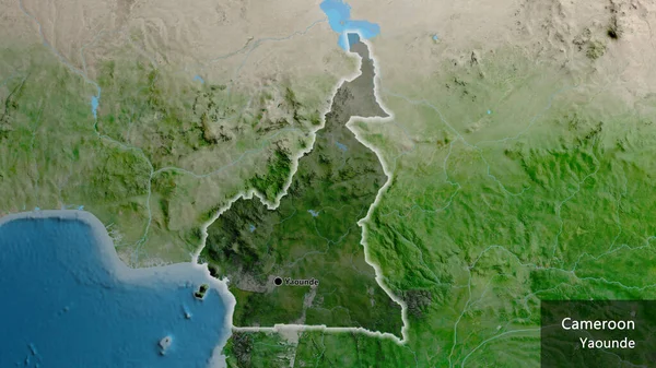Gros Plan Frontière Camerounaise Surbrillance Avec Une Couverture Sombre Sur — Photo