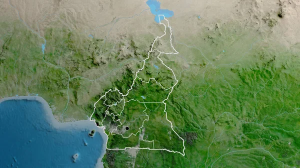 Gros Plan Sur Frontière Camerounaise Ses Frontières Régionales Sur Une — Photo