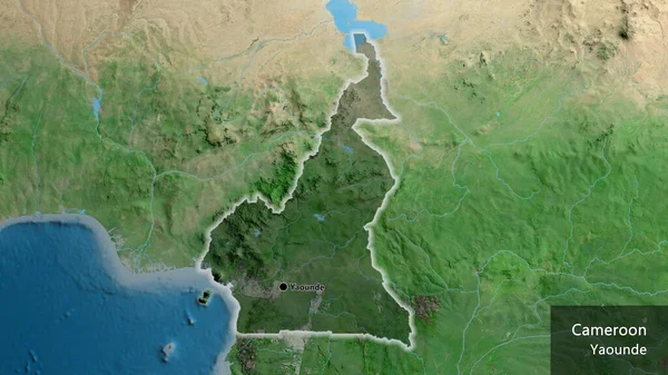 Közelkép Kameruni Határ Menti Területről Amely Egy Műholdas Térképen Sötét — Stock Fotó