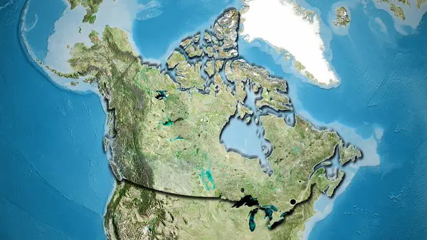 Primer Plano Zona Fronteriza Canadá Mapa Satelital Punto Capital Bordes — Foto de Stock