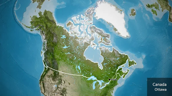 Közelkép Kanadai Határ Menti Területről Egy Műholdas Térképen Remek Pont — Stock Fotó
