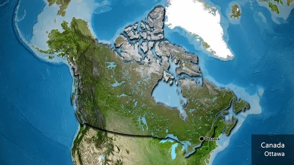 Primer Plano Zona Fronteriza Canadá Destacando Con Una Oscura Superposición — Foto de Stock