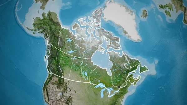 Kanadai Határtérség Regionális Határainak Közelsége Műholdas Térképen Remek Pont Körvonalazza — Stock Fotó