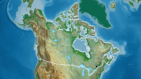 Primer Plano Zona Fronteriza Canadá Sus Fronteras Regionales Mapa Físico — Foto de Stock