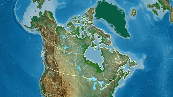 Primer Plano Zona Fronteriza Canadá Sus Fronteras Regionales Mapa Físico —  Fotos de Stock
