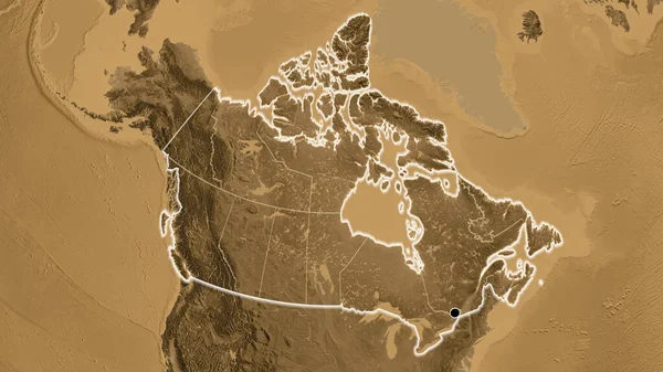 Close Van Het Canadese Grensgebied Regionale Grenzen Een Plattegrond Van — Stockfoto