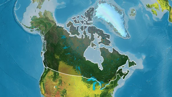 Közelkép Kanadai Határ Menti Területről Amely Egy Topográfiai Térképen Sötét — Stock Fotó