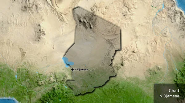 Nahaufnahme Des Grenzgebiets Zum Tschad Hervorgehoben Durch Eine Dunkle Überlagerung — Stockfoto