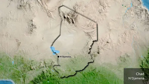 Detailní Záběr Pohraniční Oblast Čadu Satelitní Mapě Fakt Zkosené Hrany — Stock fotografie