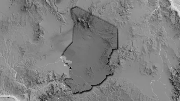 Κοντινό Πλάνο Της Παραμεθόριας Περιοχής Του Τσαντ Μια Σκοτεινή Επικάλυψη — Φωτογραφία Αρχείου