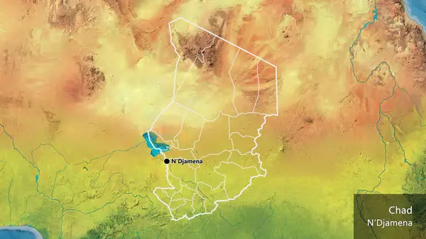 Gros Plan Sur Frontière Tchadienne Ses Frontières Régionales Sur Une — Photo
