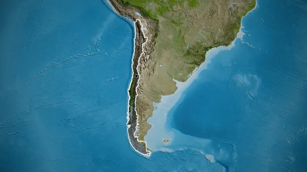 Gros Plan Frontière Chilienne Surbrillance Avec Une Couverture Sombre Sur — Photo