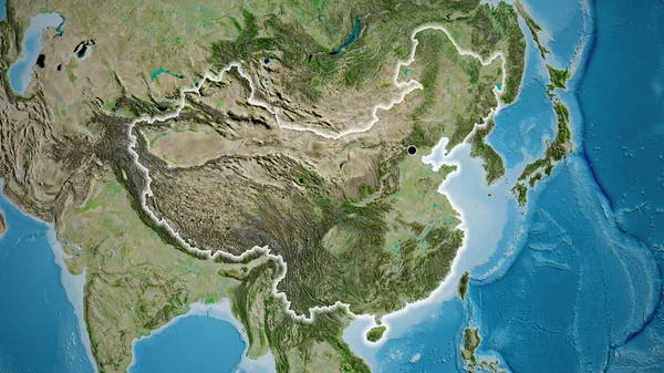 Κοντινό Πλάνο Της Παραμεθόριας Περιοχής Της Κίνας Και Των Περιφερειακών — Φωτογραφία Αρχείου