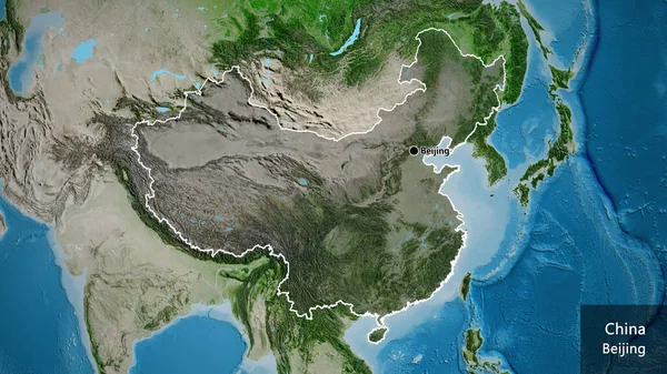 Κοντινό Πλάνο Της Παραμεθόριας Περιοχής Της Κίνας Μια Σκοτεινή Επικάλυψη — Φωτογραφία Αρχείου