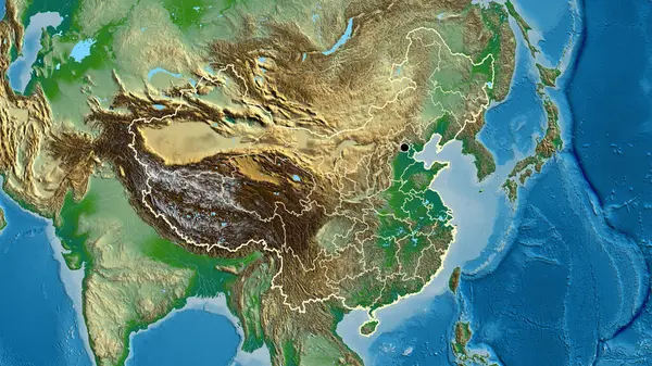 Close Van Het Chinese Grensgebied Zijn Regionale Grenzen Een Fysieke — Stockfoto