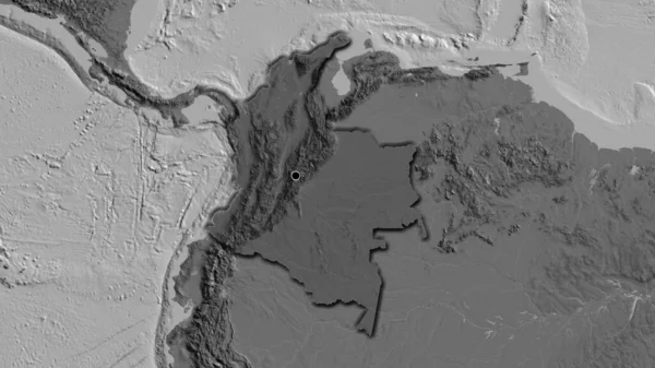 Kolombiya Sınır Bölgesinin Yakın Planında Bilek Haritasında Koyu Bir Örtüyle — Stok fotoğraf